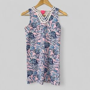 Lilly Pulitzer Girls Dress Size 12-14 Pink Blue Sleeveless Pullover